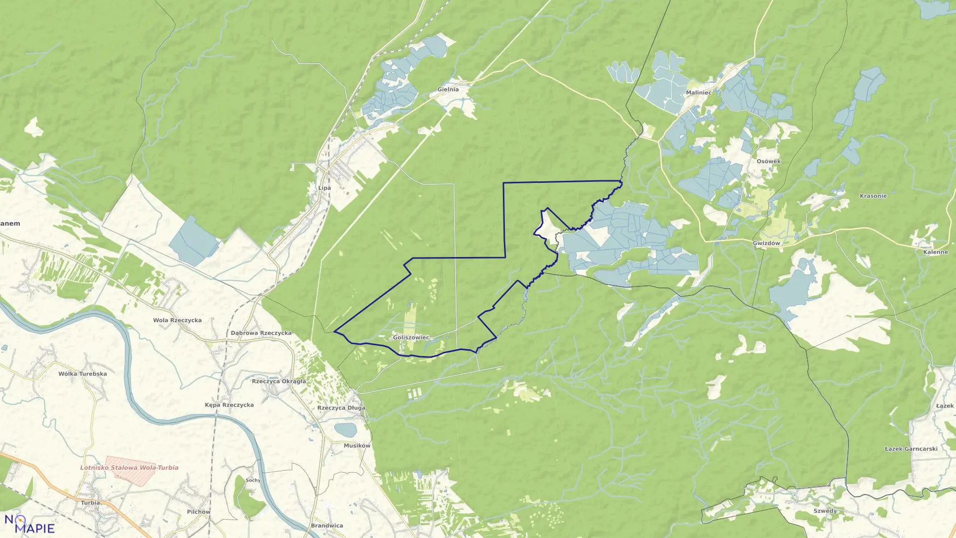 Mapa obrębu Goliszowiec w gminie Zaklików